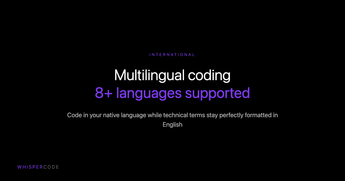 Multilingual voice input for developers
