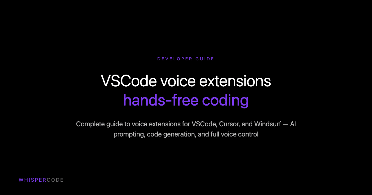 VSCode voice extensions guide