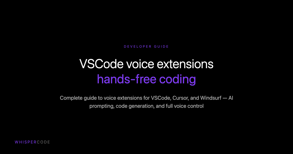 VSCode voice extensions: A developer's guide to hands-free coding